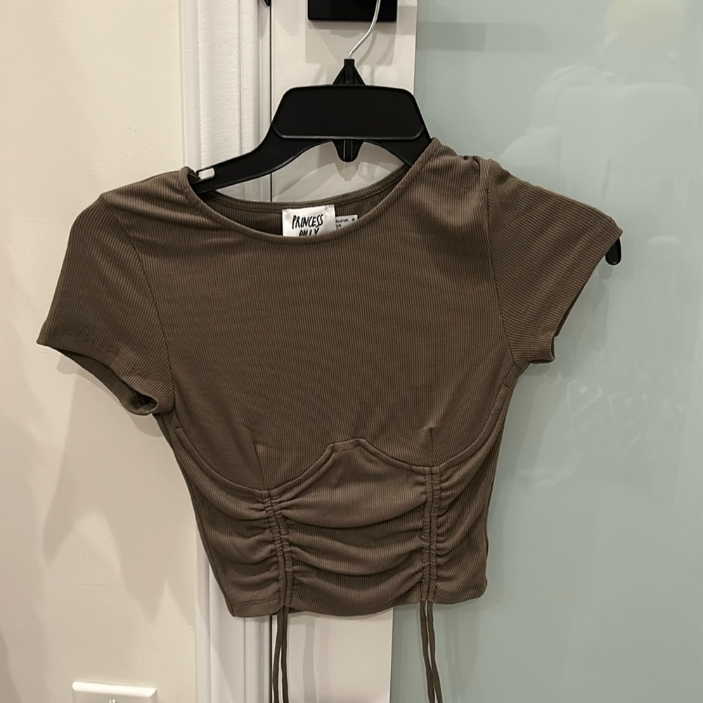 PP- bustier ties top - green army